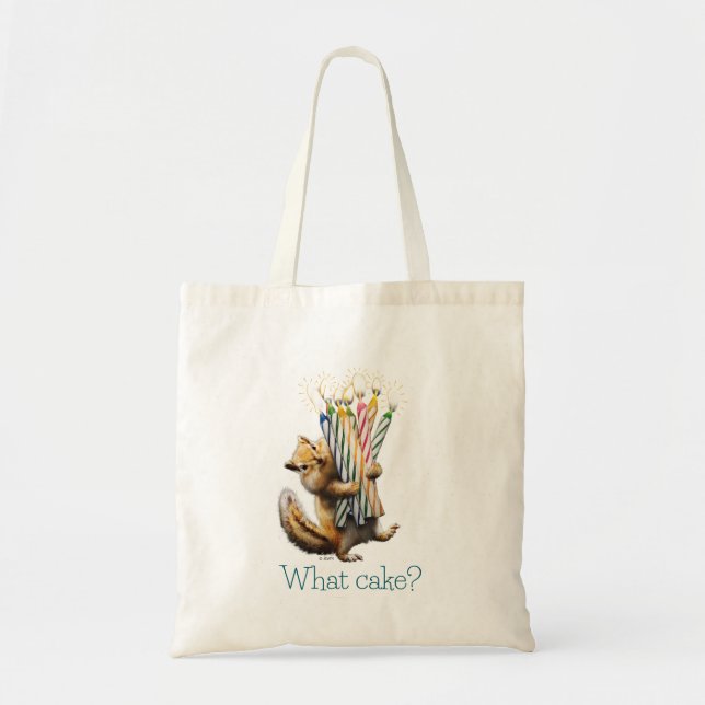 Bolso De Tela Velas de cumpleaños de ardilla de tierra (Frente)