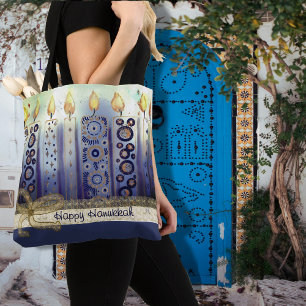 Bolso De Tela Velas elegantes Hanukkah