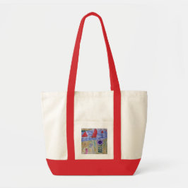 Bolso De Tela Velas y flores rojas