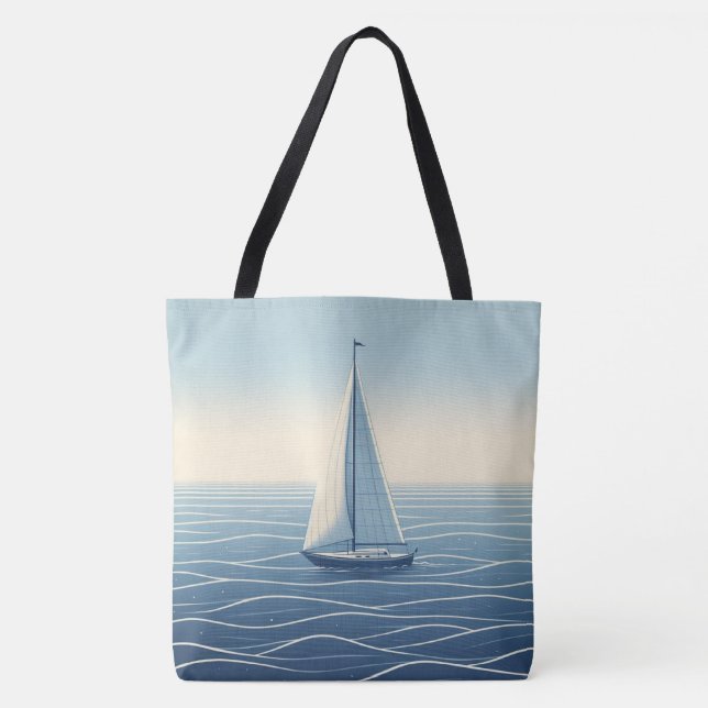Bolso De Tela Velero en alta mar (Anverso)