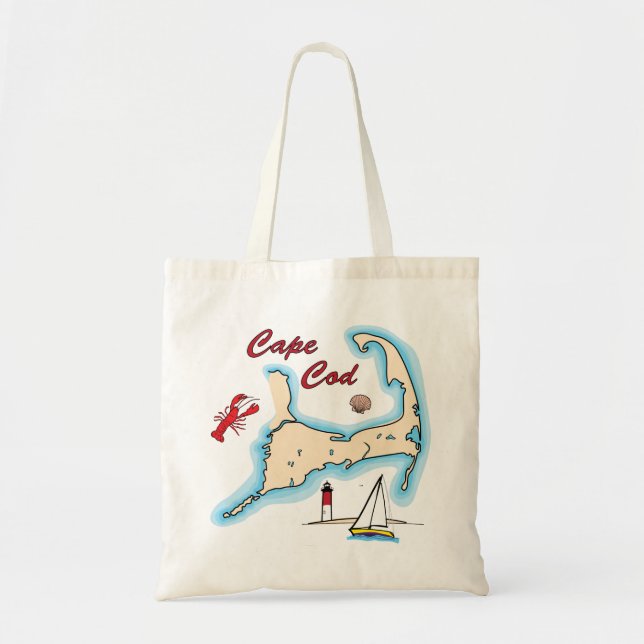 Bolso De Tela Velero Shell de la langosta del ilustracion del (Frente)