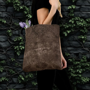 Bolso De Tela Velvety Bronze Damask Grunge barroco marrón