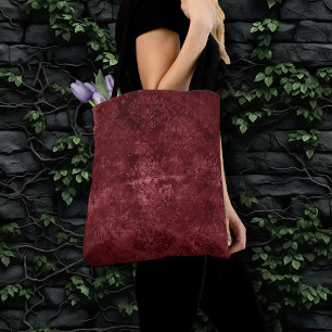 Bolso De Tela Velvety Henna Damask Grunge con angustia roja