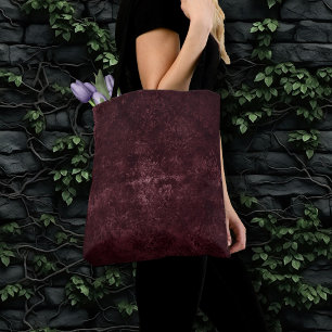 Bolso De Tela Velvety Wine Damask   Bordeaux Sangria Grunge Glam