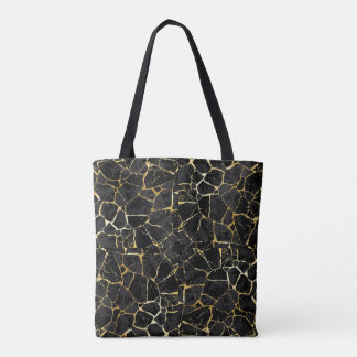 Bolso De Tela Vena de oro Kintsugi negro
