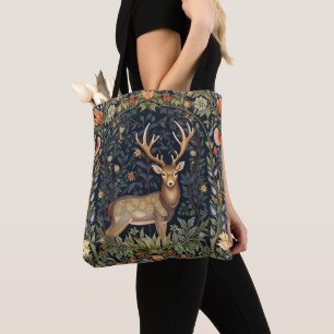 Bolso De Tela Venado Art Nouveau en el jardín