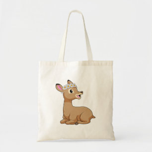Bolso De Tela Venado con flores de margarita