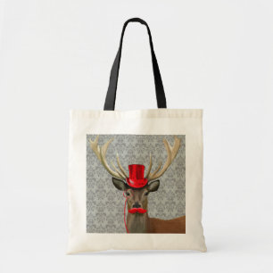 Bolso De Tela Venado con Gorra rojo y bigote