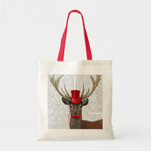 Bolso De Tela Venado con sombrero rojo y bigote