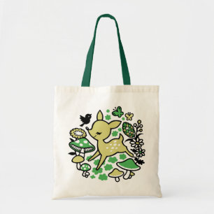 Bolso De Tela Venado en bosque -verde
