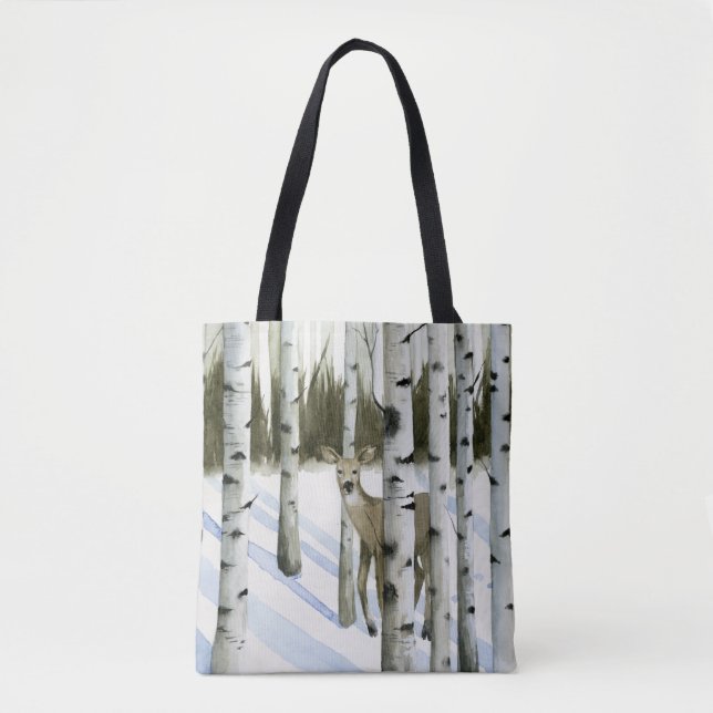 Bolso De Tela Venado en la nieve (Anverso)