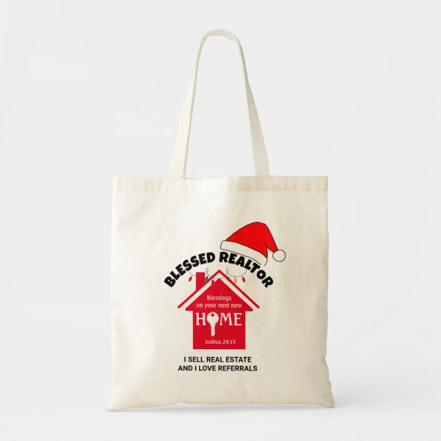 Bolso De Tela VENDO Navidades REALES INMOBILIARIOS cristianos (Frente)