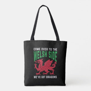 Bolso De Tela Vengan al lado galés Tenemos dragones