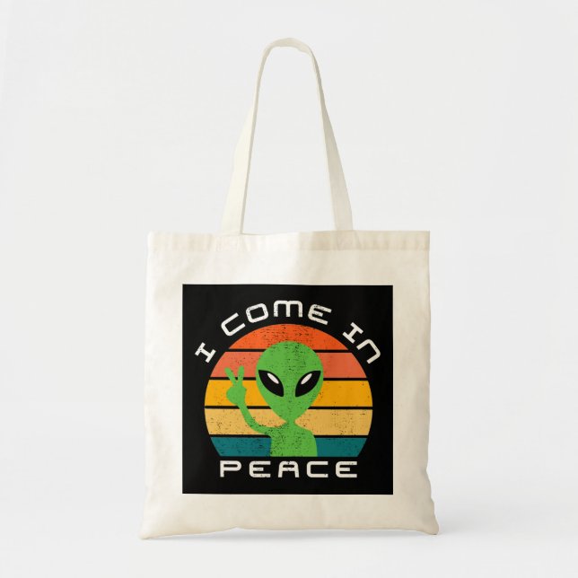 Bolso De Tela Vengo en paz, en un espacio ajeno (Frente)