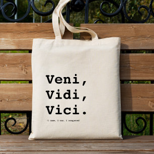 Bolso De Tela Veni, Vidi, cita estética Minimalista Vici