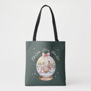 Bolso De Tela Venid Adoremosle Jesús Navidad Rosa Coquette