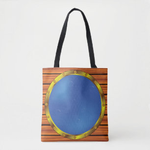 Bolso De Tela Ventana de ojo de buey de barco náutico con agua a