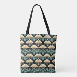 Bolso De Tela Ventilador de vieiras Verde azuladas de estilo Art