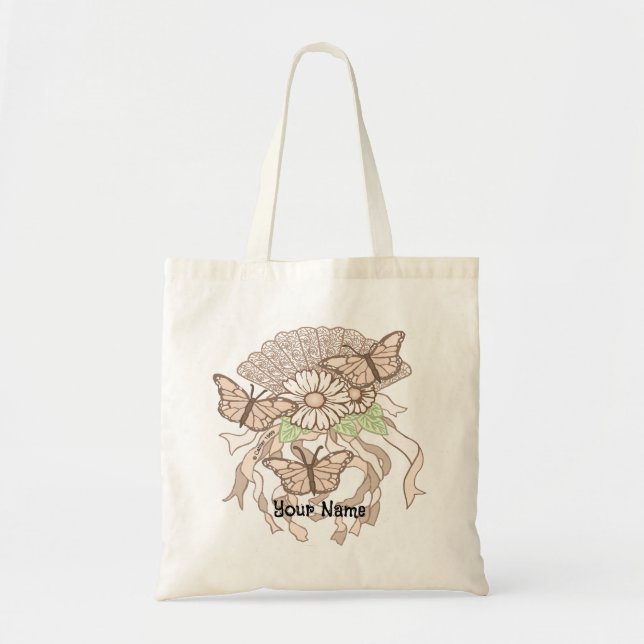 Bolso De Tela Ventilador floral (Frente)