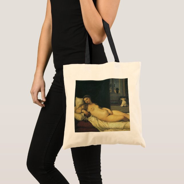 Bolso De Tela Venus de Urbino por Tiziano, arte renacentista (Anverso (producto))