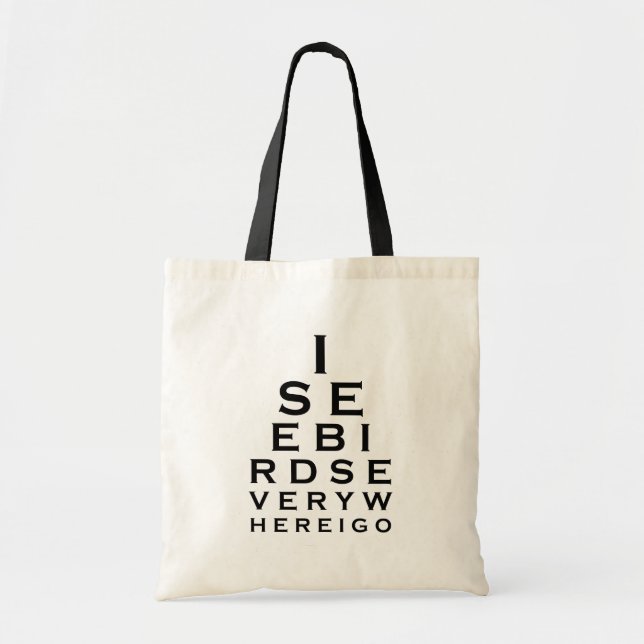 Bolso De Tela Veo los pájaros Eyechart (Frente)