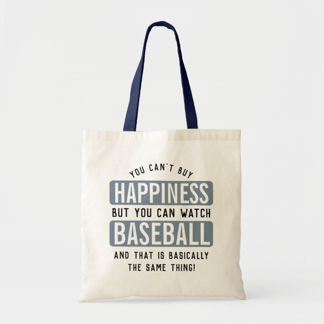 Bolso De Tela Ver el béisbol es felicidad es divertido el béisbo (Frente)