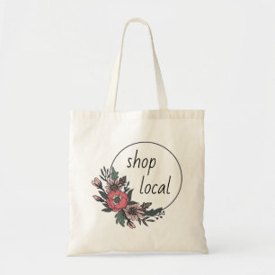 Bolso De Tela Ver el tote comercial local con flores