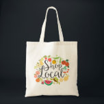 Bolso De Tela Ver Tote local<br><div class="desc">Apoye a su comunidad local,  compre local! Este tote ofrece ilustraciones originales de frutas de temporada.</div>