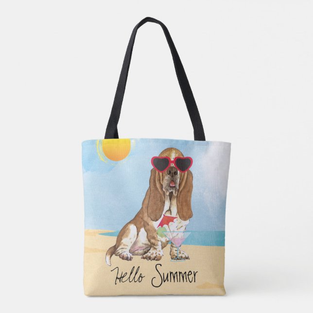 Bolso De Tela Verano Basset Hound (Reverso)