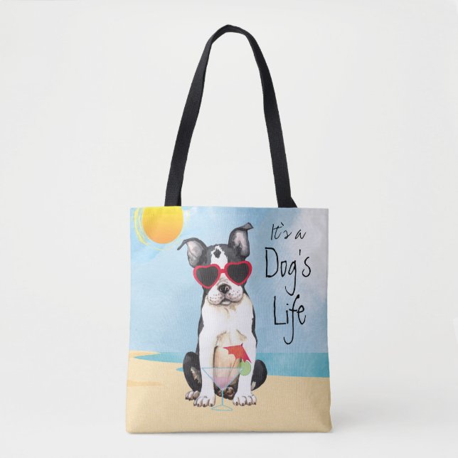 Bolso De Tela Verano Boston Terrier (Anverso)