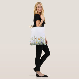 Bolso De Tela Verano con flores en la playa