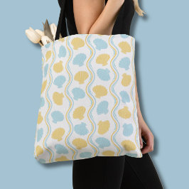 Bolso De Tela Verano de concha y olas de playa