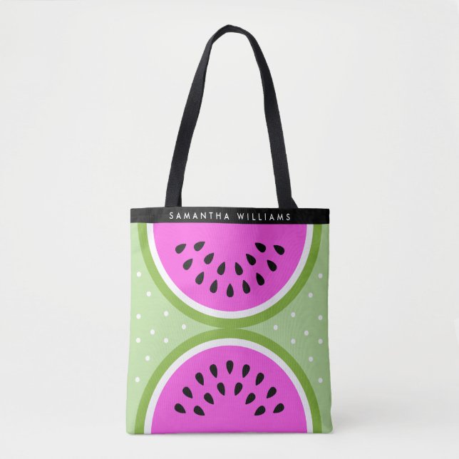 Bolso De Tela Verano de sandía en rodajas personalizado (Anverso)