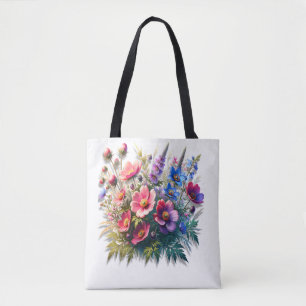 Bolso De Tela Verano en floral de plena floración