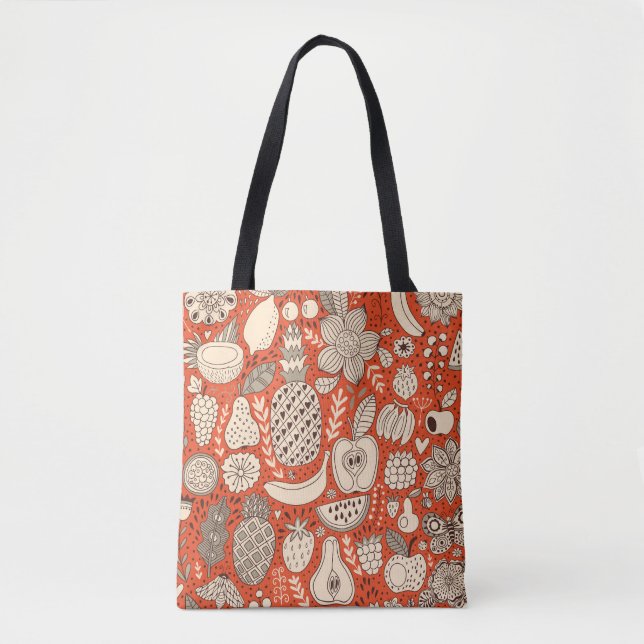 Bolso De Tela Verano Fruit Doodle Vintage (Anverso)