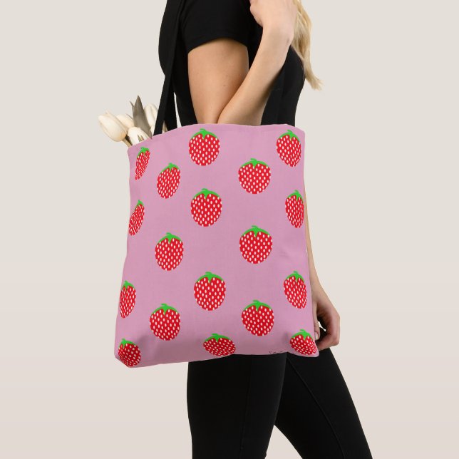 Bolso De Tela Verano Hermoso de Fresa (Detalle)