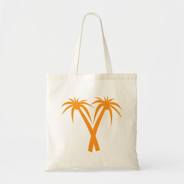 Bolso De Tela Verano naranja de Palmeras Tropicales (Frente)
