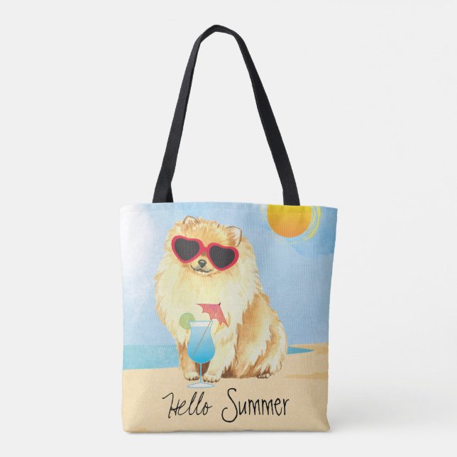 Bolso De Tela Verano Pomeranian (Reverso)