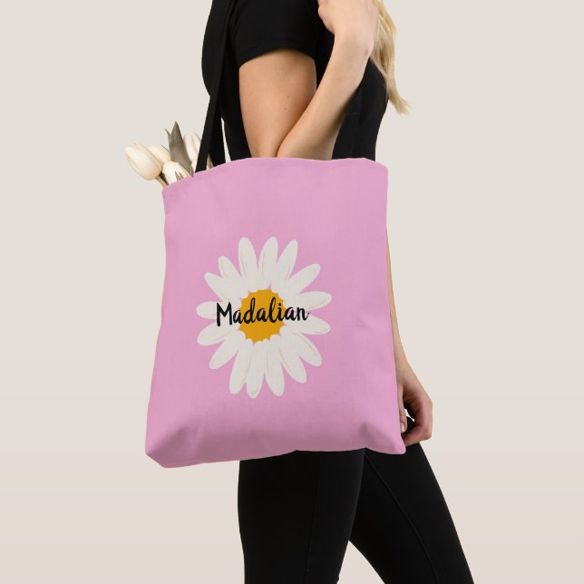 Bolso De Tela Verano rosado dulce de girasol monograma (Detalle)
