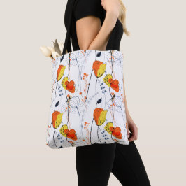 Bolso De Tela Verano tropical | Diseño floral amarillo hermoso