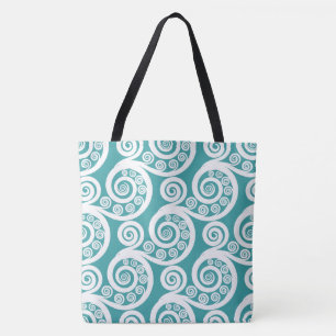 Bolso De Tela Verano Turquesa Blanco Freno Botánico Sale Curvas