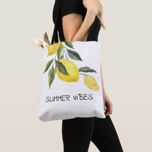 BOLSO DE TELA VERANO VIBES LEMON TOTE BAG, PERFECTO PARA TODOS L