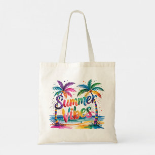 Bolso De Tela Verano vibraciones coloridas palmeras tropicales O