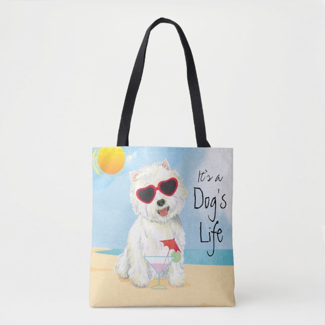 Bolso De Tela Verano Westie (Anverso)