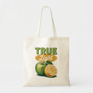 Bolso De Tela Verdadero Tee de fe retro de limón verde de Apple