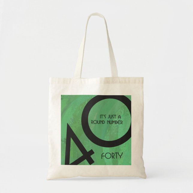 Bolso De Tela Verde 40 Década Cumpleaños (Frente)