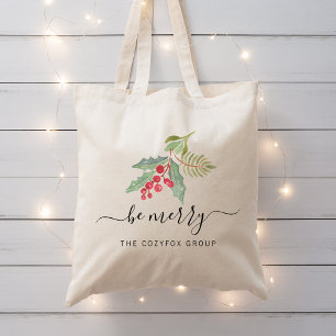 Bolso De Tela Verde acuarela de Navidad para negocios