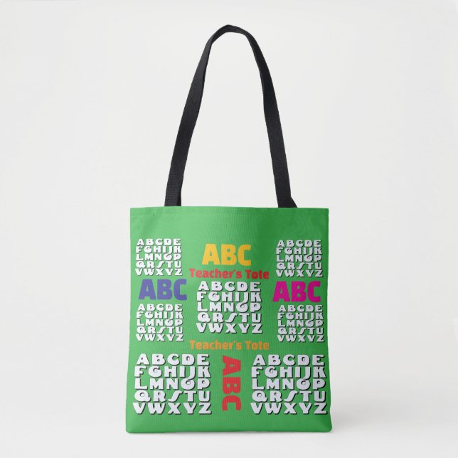 Bolso De Tela Verde arcoiris alpino (Anverso)