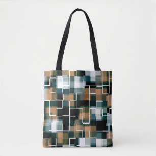 Bolso De Tela Verde azulado trendy marrón negro blanco trenzado
