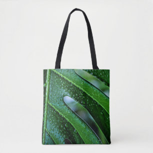 Bolso De Tela verde de hoja de planta de Monstera
